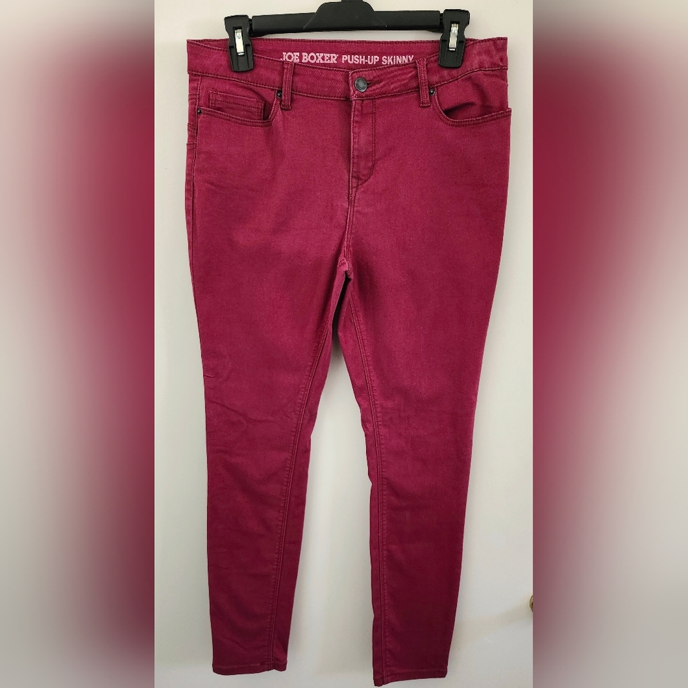 Cranberry Joe Boxer Push-Up Skinny Jeans Womens Sz 9 Stretchy Shaper Pants Taper